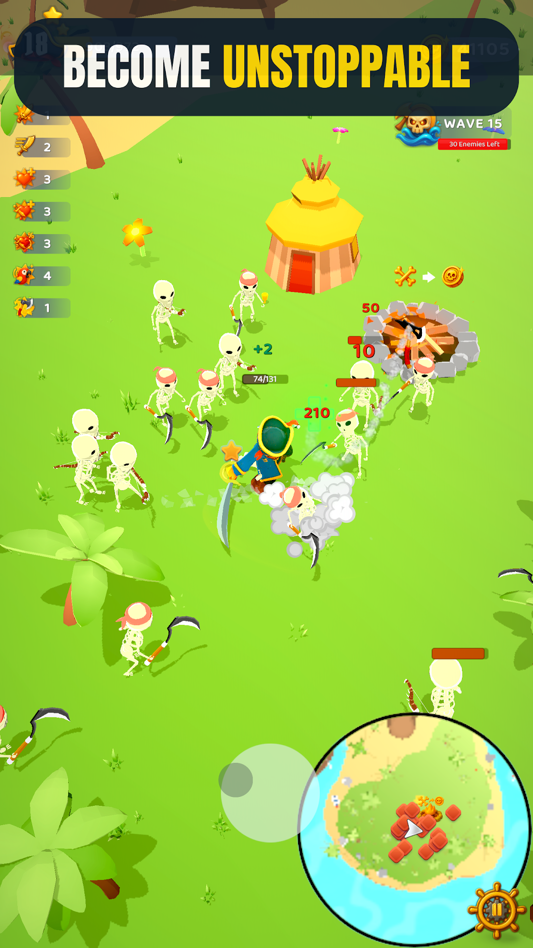 Pirate Survivors gameplay - wave combat